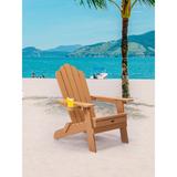 Folding Adirondack Chair with Pullout Ottoman with Cup Holder