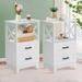 Royalcraft's 2 Pcs Bedroom Nightstands 2-Drawer Storage Floor Cabinet