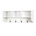 White Entryway Wall Mounted Coat Rack with 4 Dual Hooks Living Room Wooden Storage Shelf & 2 Piece Hanging Rail System