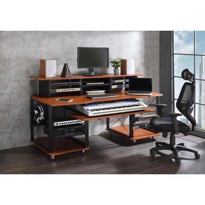 Rectangular Music Desk with 8 Wheels and 1 Keyboard Tray