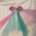 Disney Accessories | Disney Parks Fairy Pink Teal Blue Sparkle Ears With Vail | Color: Blue/Pink | Size: Osg