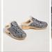 Anthropologie Shoes | Anthropologie Pilcrow Shearling-Lined Clogs Blue Snake | Color: Gray | Size: 7