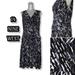 Nine West Dresses | Nine West Sleeveless Formal V Neck Pattern Dress 14 | Color: Black/White | Size: 14