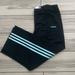 Adidas Pants & Jumpsuits | Adidas Blue Stripe Capri Track Pants | Color: Black/Blue | Size: M