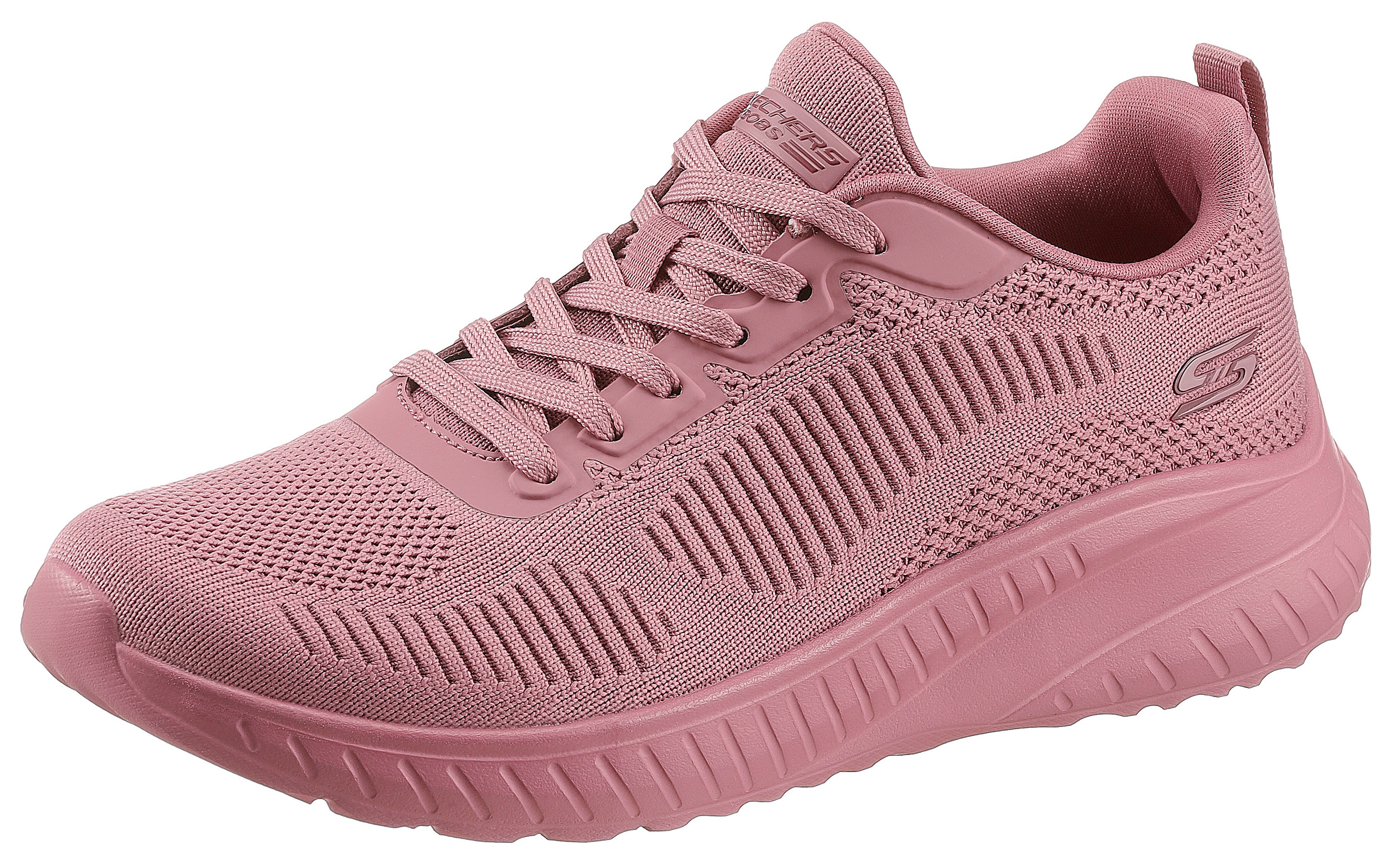 Sneaker SKECHERS "BOBS SQUAD CHAOS FACE OFF", Damen, Gr. 36, himbeere, Textil, Schuhe Sneaker, Freizeitschuh, Halbschuh, Schnürschuh mit Komfort-Innensohle