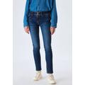 Skinny-fit-Jeans LTB "GEORGET M" Gr. 28, N-Gr, blau (53925 winona wash) Damen Jeans 5-Pocket-Jeans Röhrenjeans