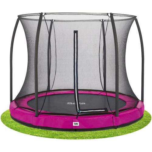 „Gartentrampolin SALTA „“Comfort Edition Ground““ Trampoline Gr. Ø 213 cm, pink (schwarz, pink) Kinder Trampoline Schutzrand“