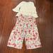 Zara Matching Sets | Girls Summer Wear Outfit Size 10 Floral Prints Off White Plated & Lacy Blouse | Color: Cream/Orange | Size: 10g