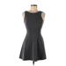 Forever 21 Casual Dress - A-Line High Neck Sleeveless: Gray Solid Dresses - Women's Size Small