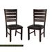 Contemporary Design Dark Oak Finish Wooden Side Chairs Set of 2pc Upholstered Dining Furniture