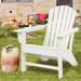 Outdoor Composite Classic Adirondack Chair, All-Weather Resistant Deck Lounge Chair with Ergonomic Design