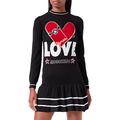 Love Moschino Damen Long-sleeved in Blended Wool Dress, Schwarz, 40 EU