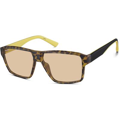 Zenni Men's Square Rx Sunglasses Tortoiseshell Plastic Full Rim Frame