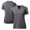 Women's Cutter & Buck Heather Charcoal St. Louis Cardinals DryTec Forge Stretch V-Neck Blade Top