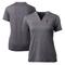 Women's Cutter & Buck Heather Charcoal Philadelphia Phillies DryTec Forge Stretch V-Neck Blade Top