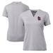 Women's Cutter & Buck Heather Gray St. Louis Cardinals DryTec Forge Stretch V-Neck Blade Top