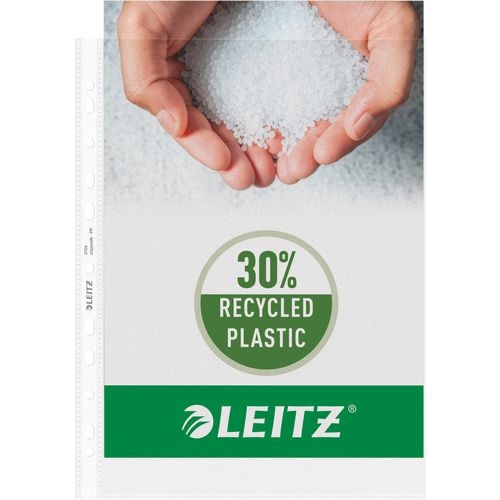 Leitz Prospekthülle DIN A4 Genarbt Transparent 100 Mikron PP (Polypropylen) Öffnung oben 11 Löcher 4704 Image
