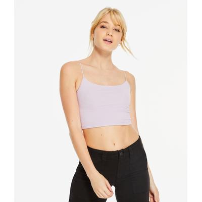 Aeropostale Womens' Seriously Soft Scoop-Neck Cropped Cami - Light Purple - Size M - Cotton