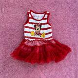 Disney Dresses | Disney Parks Red White Black Minnie Mouse Girls Toddler Dress 12m | Color: Red/White | Size: 9-12mb
