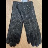 Nine West Accessories | Genuine Leather Gloves | Color: Black | Size: Scattered Large