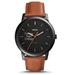 Fossil Black Granite State College The Minimalist Slim Light Brown Leather Watch