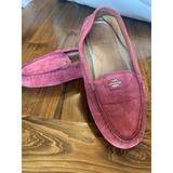 Coach Shoes | Coach Red 9.5 B Amber Suede Leather Loafer Driving Boat Moccasin Shoes Slip On | Color: Red | Size: 9.5