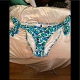 J. Crew Swim | J.Crew High Cut With Ties .At The Hip Nwt Sz M | Color: Blue/Green | Size: M