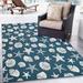 Blue/Navy 120 x 96 x 0.12 in Area Rug - Rosecliff Heights Kisor Hiapo Nautical Seashells & Starfish Coastal Indoor/Outdoor Area Rug or Runner, | Wayfair