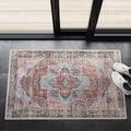 White 24 x 36 W in Area Rug - Bungalow Rose Machine Washable Water & Dirt Proof Area Rug ( Terra/Red ) Polyester | 24 H x 36 W in | Wayfair