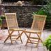 Red Barrel Studio® Zampino Solid Wood Patio Folding Chair Folding Chair Wood in Brown | 35.64 H x 24.41 W x 18.11 D in | Wayfair