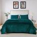 Riviera Velvet Mini Quilt Set Dark Teal, Full / Queen, Dark Teal