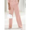 Palazzohose LASCANA, Damen, Gr. 42, N-Gr, rosa (rosé), Stoff, Obermaterial: 64% Polyester, 32% Viskose, 4% Elasthan, unifarben, modisch, figurumspielend lang, Hosen, im Business-Look, elegante Anzughose mit Taschen, Topseller