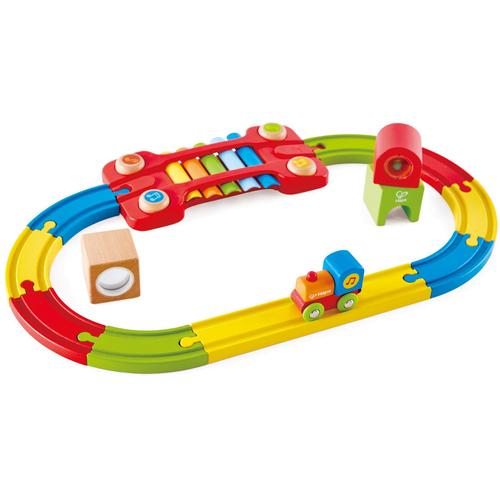 Hape Spielzeug-Eisenbahn Eisenbahn der Sinne-Set, (Set), aus Holz bunt Kinder Altersempfehlung