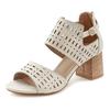 Riemchensandalette LASCANA "Sommerschuh", Damen, Gr. 41, beige, Obermaterial: 100% Lederimitat. Futter: 100% Lederimitat. Decksohle: 100% Lederimitat. Laufsohle: 100% Synthetik, unifarben, modisch, Schuhe, Sandale, Sommerschuh mit Blockabsatz und...