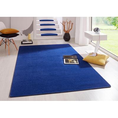 Teppich HANSE HOME "Fancy" Gr. 6, blau, B:200cm H:7mm L:280cm, Kunstfaser, Teppiche, Kurzflor, Läufer, uni, gekettelt, Wohnzimmer, Schlafzimmer, Esszimmer Image