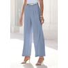 Palazzohose LASCANA, Damen, Gr. 42, N-Gr, blau (hellblau), Stoff, Obermaterial: 64% Polyester, 32% Viskose, 4% Elasthan, unifarben, modisch, figurumspielend lang, Hosen, im Business-Look, elegante Anzughose mit Taschen, Topseller
