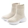 Sneaker LASCANA "Sock Boot", Damen, Gr. 41, beige, Obermaterial: 100% Textilmaterial. Futter: 100% Textilmaterial. Decksohle: 100% Textilmaterial. Laufsohle: 100% Synthetik, unifarben, casual, Schuhe, elastisches Material, Slipper, Boot,...