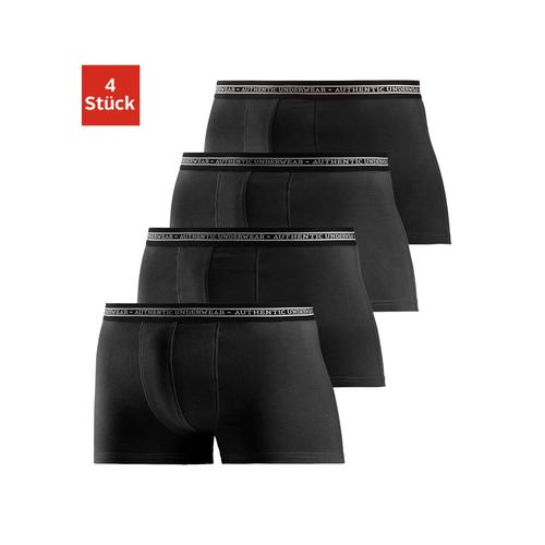 Boxer AUTHENTIC UNDERWEAR Gr. 8, schwarz Herren Unterhosen schwarzer Webbund mit Logoschriftzug