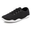 Sneaker LASCANA, Damen, Gr. 42, schwarz-weiß (schwarz), Obermaterial: 100% Textilmaterial. Decksohle: 100% Textilmaterial. Laufsohle: 100% Synthetik, unifarben, casual, Schuhe, mit ultraflache Sohle, superleicht, Schnürhalbschuhe, Unisex VEGAN