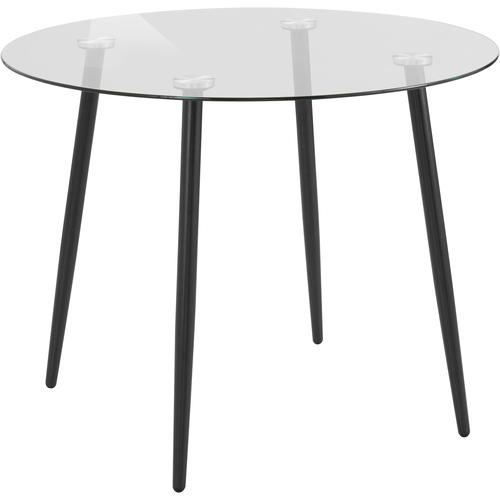 "Glastisch INOSIGN ""Danny"" Tische Gr. B/H/T: 100 cm x 76 cm x 100 cm, farblos (glas, schwarz) Esstisch Glas-Esstisch Runde Esstische rund oval Tisch runder mit einem Ø von 100 cm"