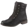 Schnürboots RIEKER, Damen, Gr. 36, schwarz, Lederimitat, klassisch, Schuhe Schnürboots Winterboots Damenschuh, Winterboots, Blockabsatz, Stiefelette mit dezenter Nietenverzierung
