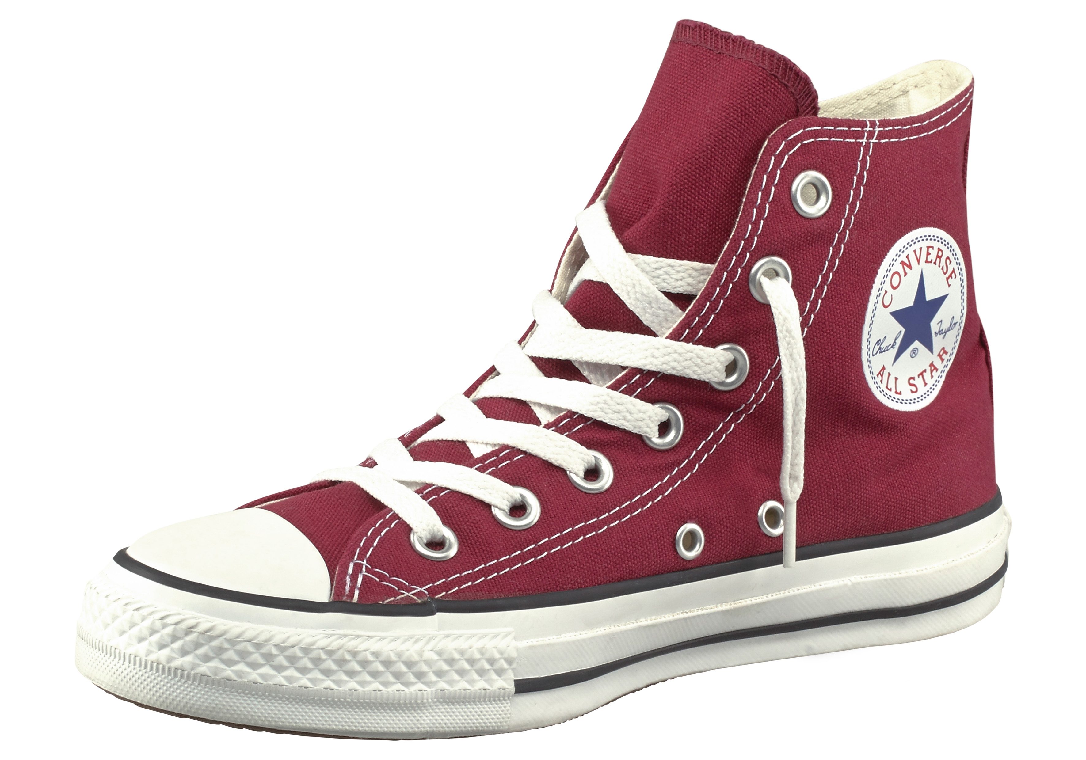 Sneaker CONVERSE "Chuck Taylor All Star Hi", Gr. 42,5, rot (maroon), Textil, Schuhe Damenschuh Freizeitschuh Skaterschuh Herrenschuh Canvassneaker Sneaker, Topseller