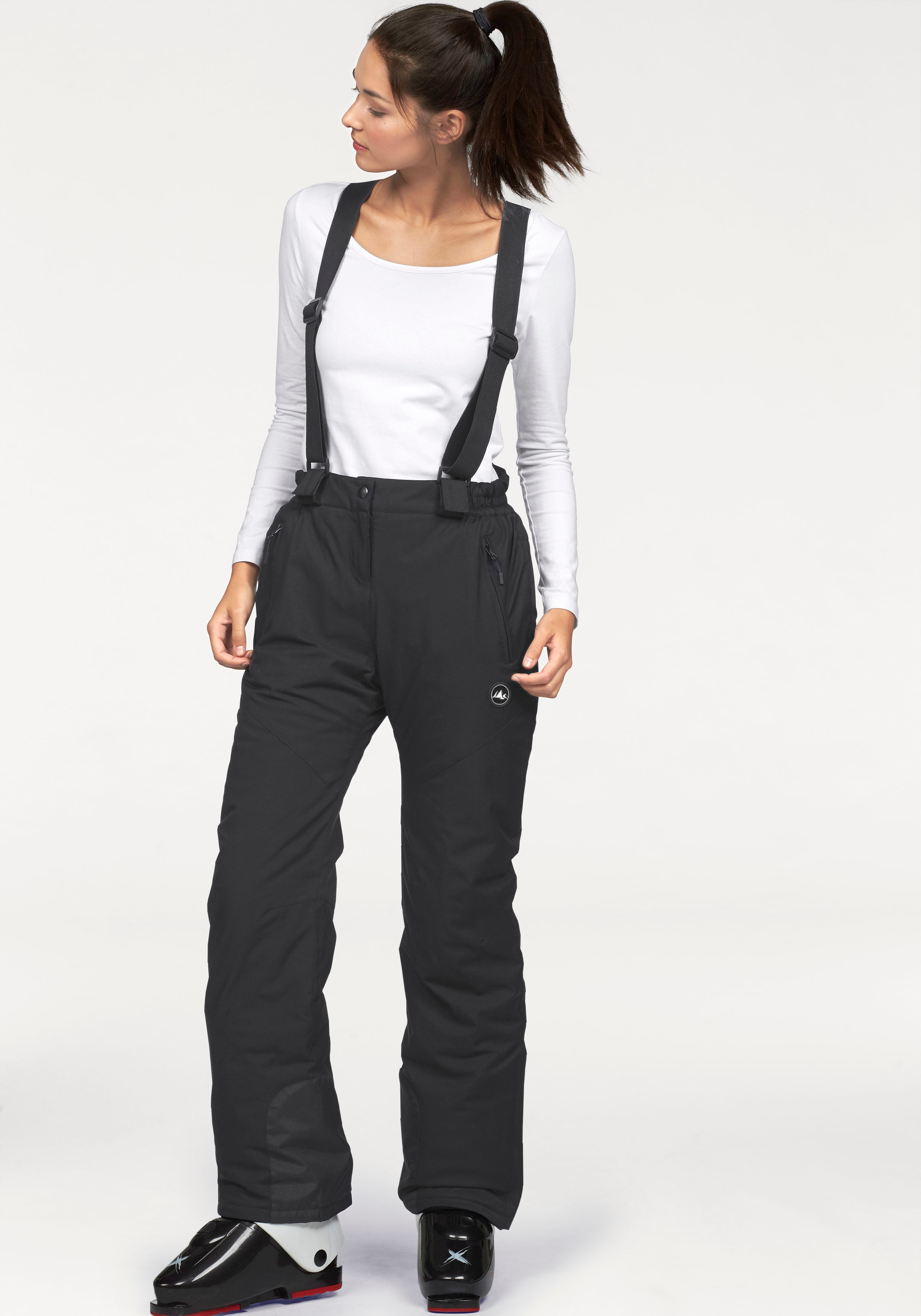 Skihose POLARINO, Damen, Gr. 38, N-Gr, schwarz (schwarz (skihose aus beständigem material)), Web, Obermaterial: 100% Polyester. Futter: 100% Polyester. Wattierung: 100% Polyester, lang, Hosen, Wasser- und winddicht Image