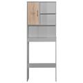 Better Home Products Ace Over-the-Toilet Storage Organizer in Light Gray & Natural Oak - Better Home 3412-ACE-LGRY-OAK