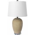 Bina 25"H x 13"W x 12"D Traditional White/Yellow/Nickel/Clear/Translucent/Silver Table Lamp - Hauteloom