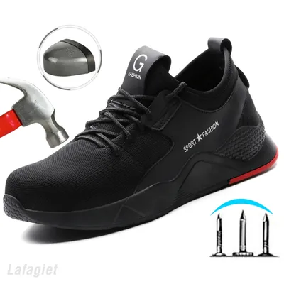 IndeBuckle-Chaussures de sécurité légères pour hommes chaussures de travail Parker en acier