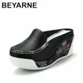 BEYARNE – chaussures en cuir véritable pour femmes à semelles blanches respirantes à semelle