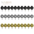 NAOMI – verrou de sangle pour guitare 10 pièces bouton métallique robuste à tête ronde et plate