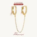 CANNER-Boucles d'oreilles créoles rondes en argent regardé 925 pour femmes bijoux en argent