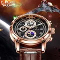 LIGE-Montre à quartz en cuir étanche pour homme chronographe Shoous montres d'affaires